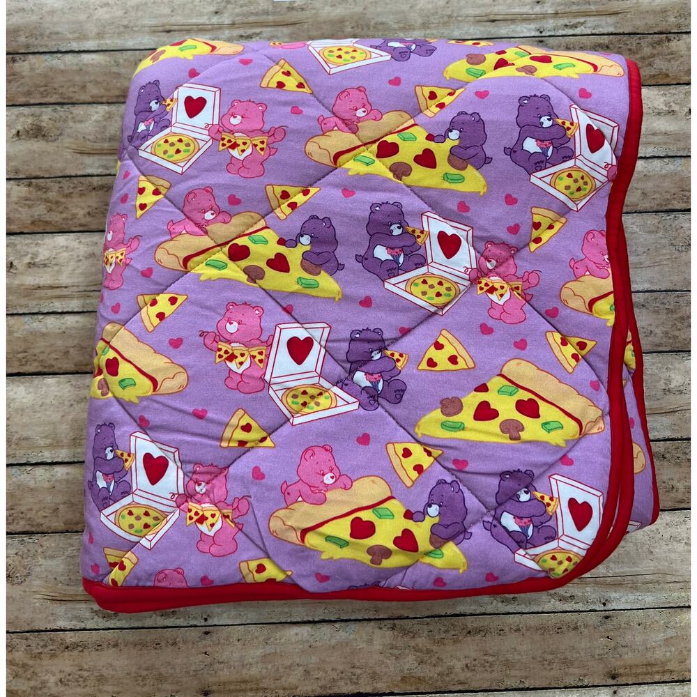 Birdie Bean x Care Bears Pizza Valentine Toddler Birdie Quilt 50x55" - Picture 2 of 6
